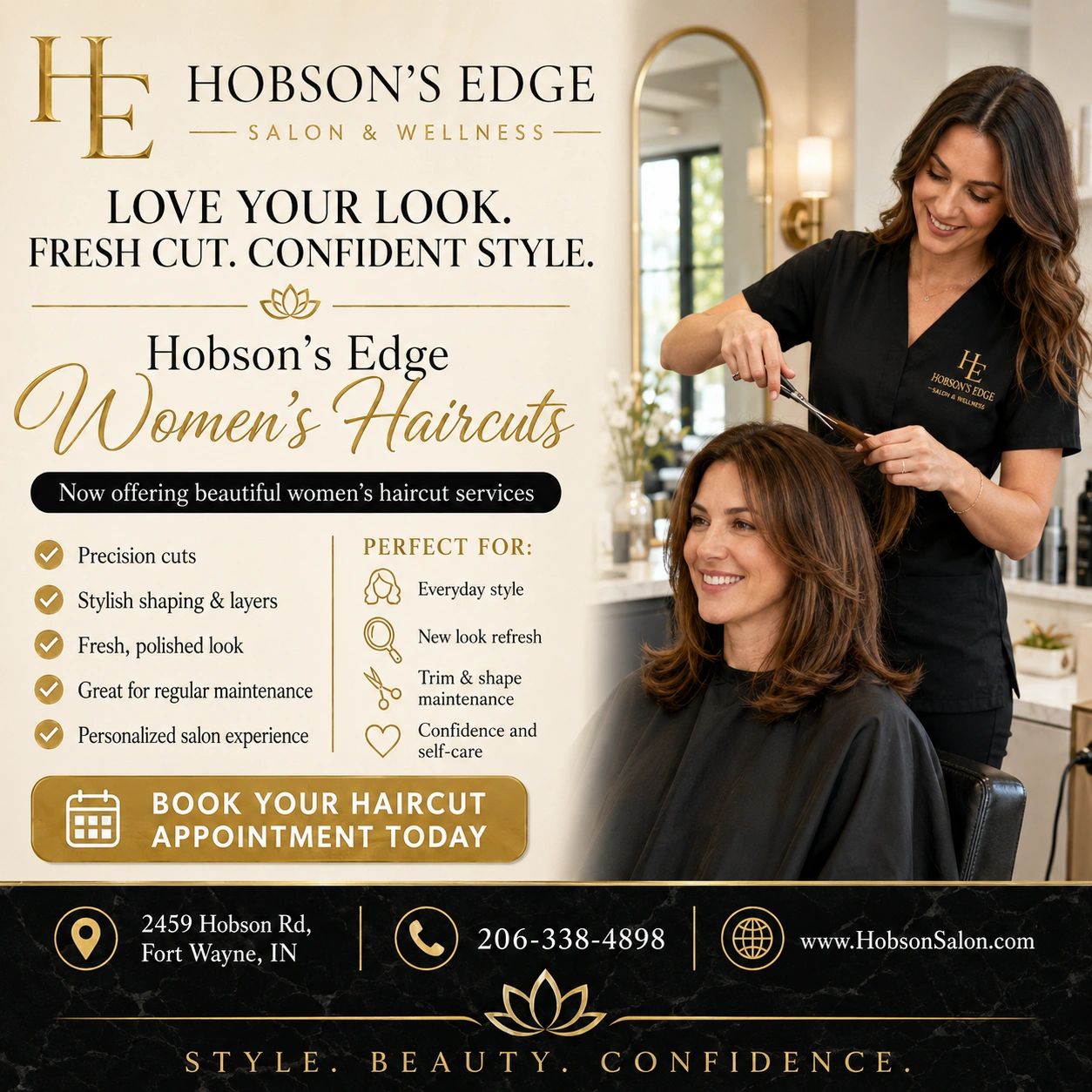 Hobson's Edge Hair Studio — promotional ad